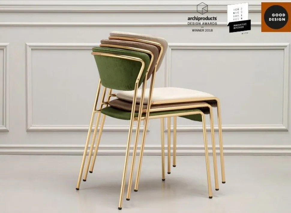 Krzesło tapicerowane Lisa niebieski/chrom