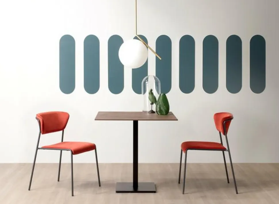 Krzesło tapicerowane Lisa niebieski/chrom