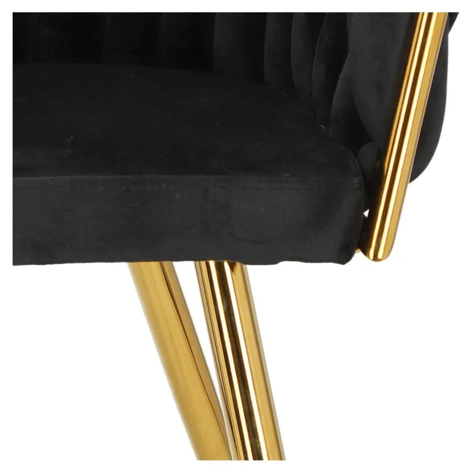 Krzesło Tessa czarne złote nogi