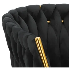 Krzesło Tessa czarne złote nogi