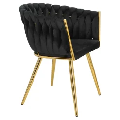 Krzesło Tessa czarne złote nogi