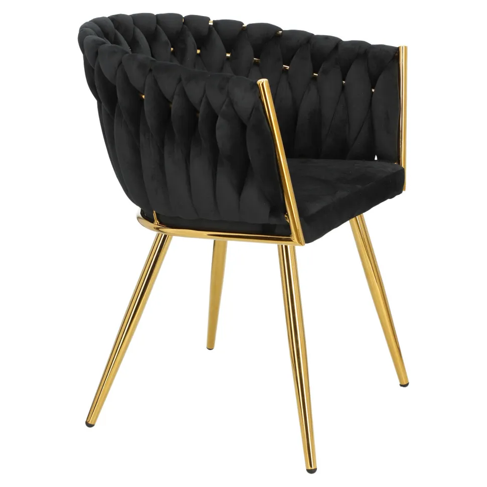 Krzesło Tessa czarne złote nogi