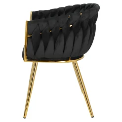Krzesło Tessa czarne złote nogi