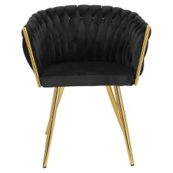 Krzesło Tessa czarne złote nogi
