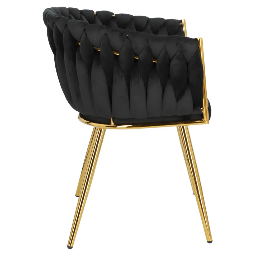 Krzesło Tessa czarne złote nogi