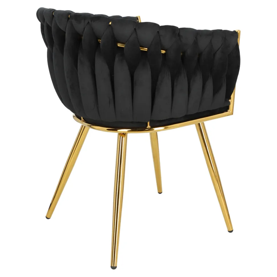 Krzesło Tessa czarne złote nogi