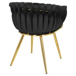 Krzesło Tessa czarne złote nogi