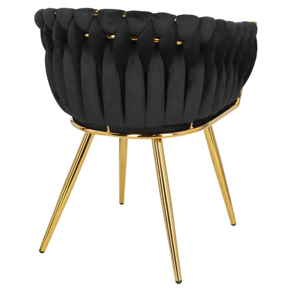 Krzesło Tessa czarne złote nogi