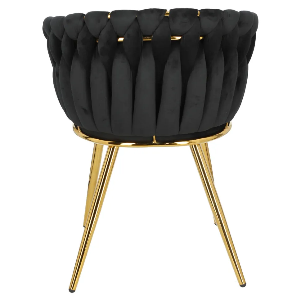 Krzesło Tessa czarne złote nogi