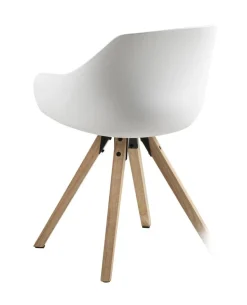 Krzesło Tina Wood białe z tworzywa