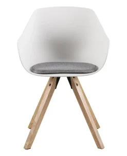 Krzesło Tina Wood białe z tworzywa
