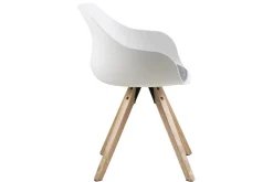 Krzesło Tina Wood białe z tworzywa
