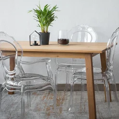 Krzesło transparentne Queen Arm z tworzywa