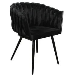 Krzesło Tresse czarne plecione