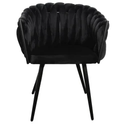 Krzesło Tresse czarne plecione