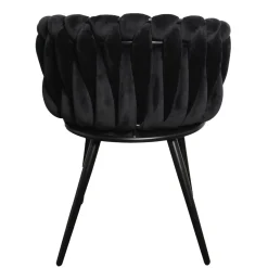 Krzesło Tresse czarne plecione