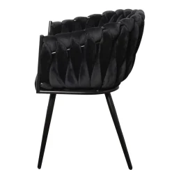 Krzesło Tresse czarne plecione