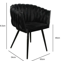 Krzesło Tresse czarne plecione