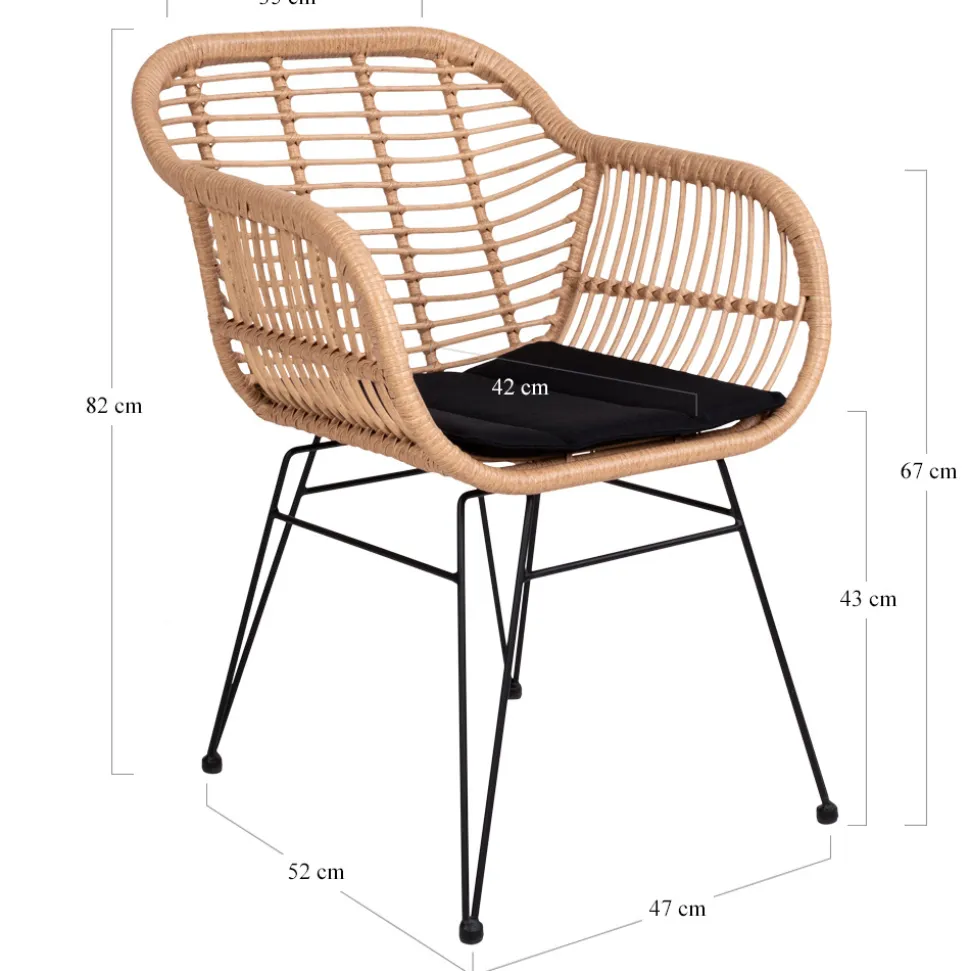 Krzesło Trieste z podłokietnikami polirattan naturalny