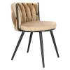 Krzesło Trixie  beżowe tapicerowane plecione