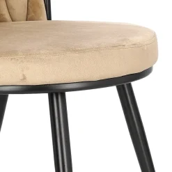 Krzesło Trixie  beżowe tapicerowane plecione