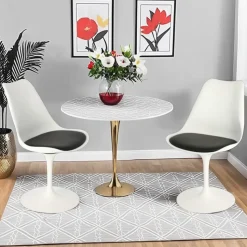 Krzesło Tulip Basic białe/czarna poduszka