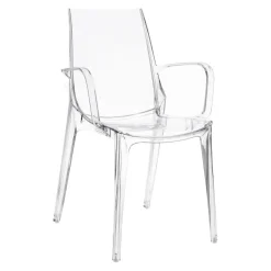 Krzesło Vanity Arm transparentne z tworzywa