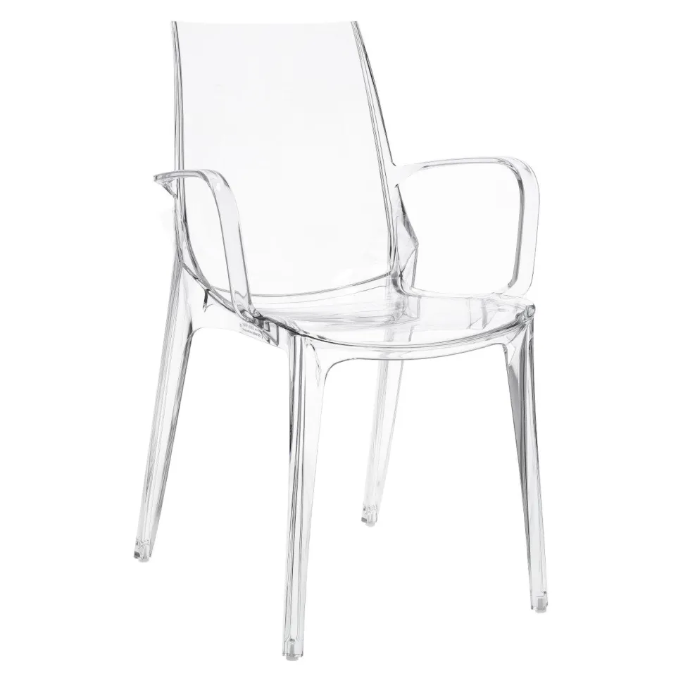 Krzesło Vanity Arm transparentne z tworzywa