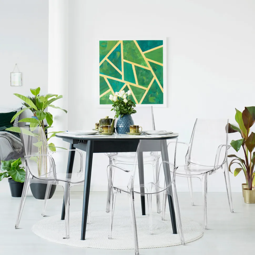 Krzesło Vanity Arm transparentne z tworzywa