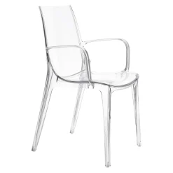 Krzesło Vanity Arm transparentne z tworzywa
