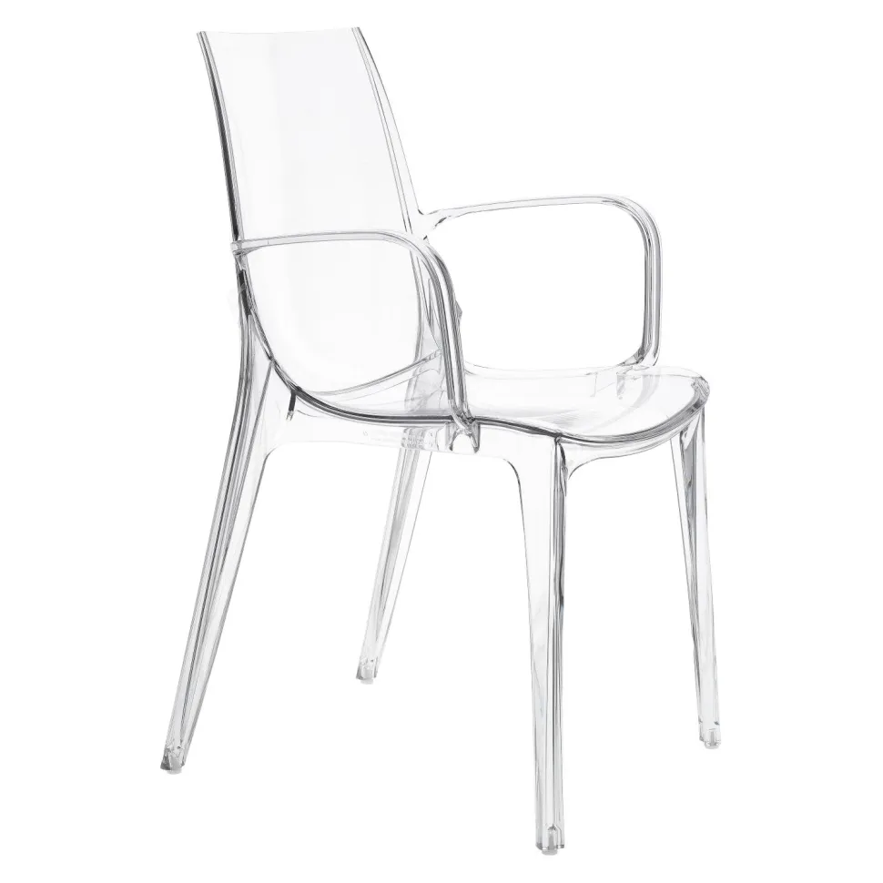 Krzesło Vanity Arm transparentne z tworzywa
