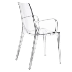 Krzesło Vanity Arm transparentne z tworzywa