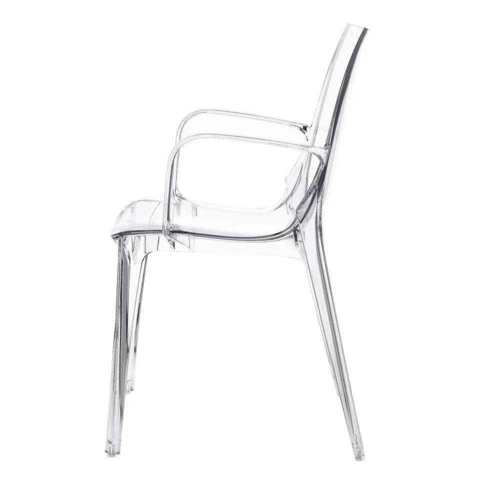 Krzesło Vanity Arm transparentne z tworzywa
