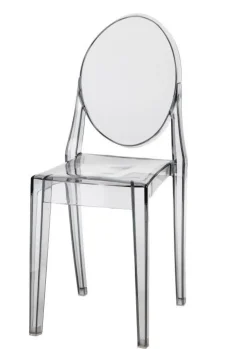 Krzesło Viki inspirowane Victoria Ghost dymiony z tworzywa