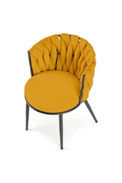 Krzesło Wendy musztardowe/czarne