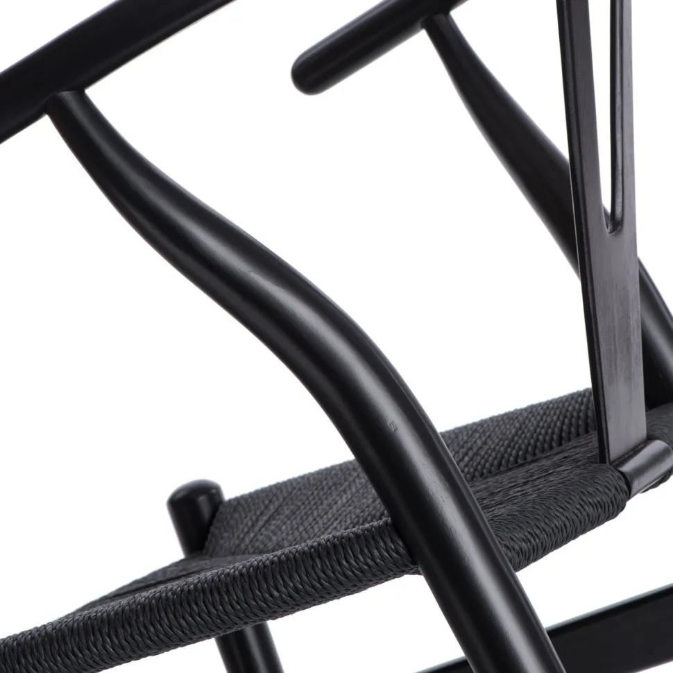 Krzesło Wicker color czarne/czarne inspirowane Wishbone