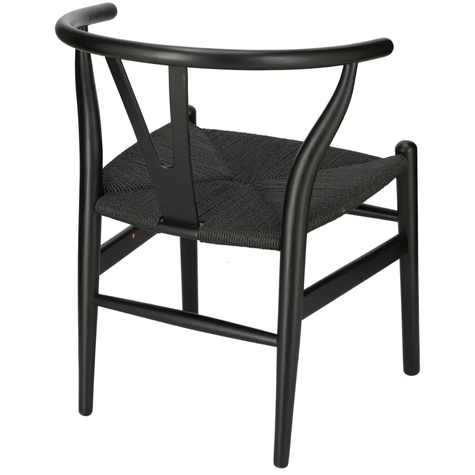 Krzesło Wicker color czarne/czarne inspirowane Wishbone