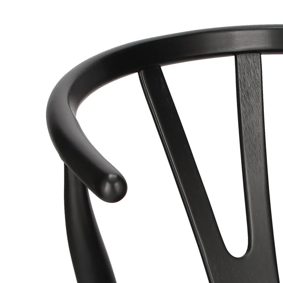 Krzesło Wicker color czarne/czarne inspirowane Wishbone