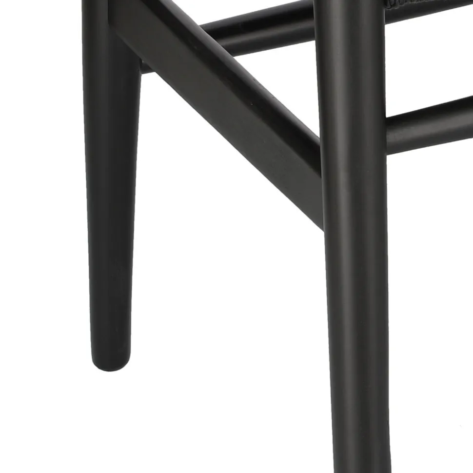 Krzesło Wicker color czarne/czarne inspirowane Wishbone