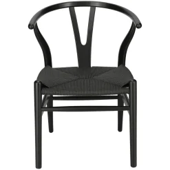 Krzesło Wicker color czarne/czarne inspirowane Wishbone
