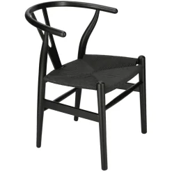 Krzesło Wicker color czarne/czarne inspirowane Wishbone