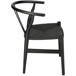Krzesło Wicker color czarne/czarne inspirowane Wishbone