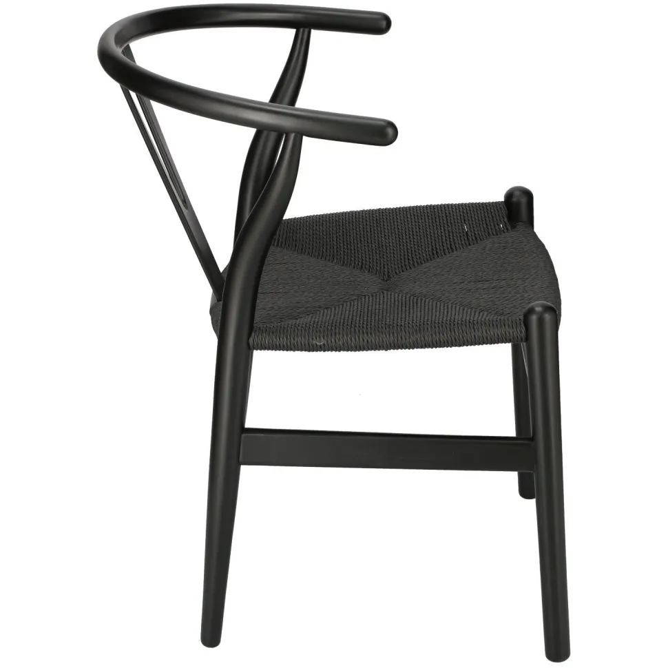 Krzesło Wicker color czarne/czarne inspirowane Wishbone