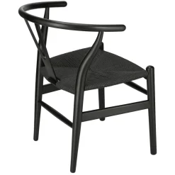 Krzesło Wicker color czarne/czarne inspirowane Wishbone
