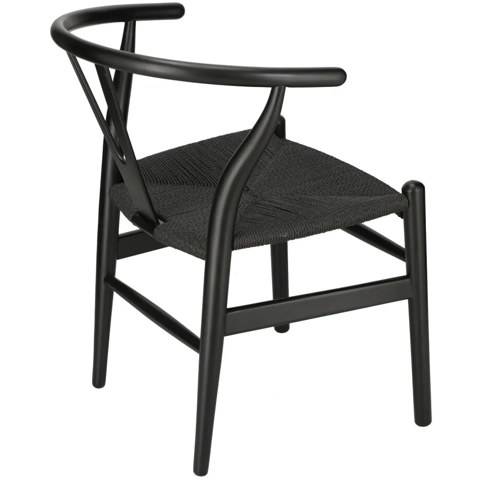 Krzesło Wicker color czarne/czarne inspirowane Wishbone
