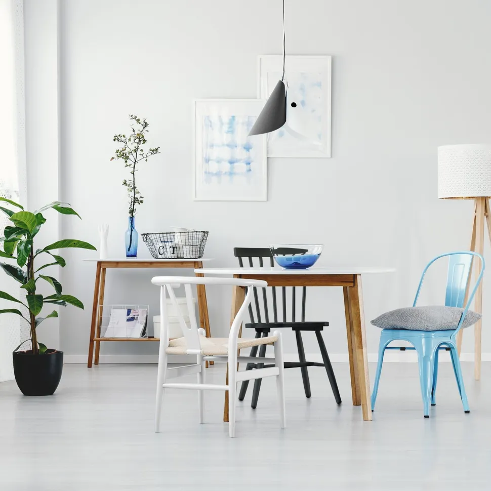 Krzesło Wicker color czarne/czarne inspirowane Wishbone