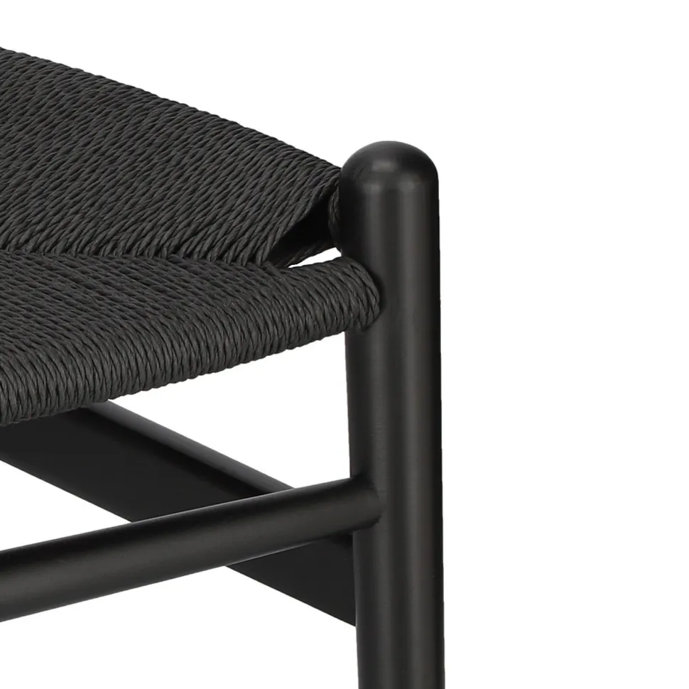 Krzesło Wicker color czarne/czarne inspirowane Wishbone