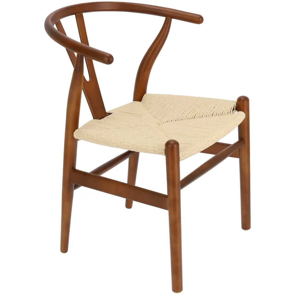 Krzesło Wicker Color naturalny/ciemny brązowy inspirowane Wishbone