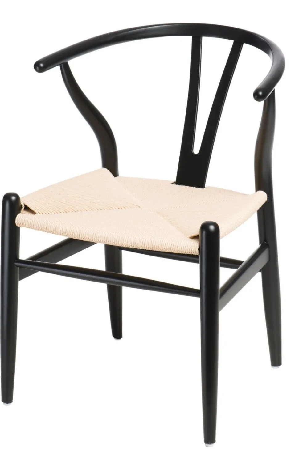 Krzesło Wicker Color naturalne/czarne inspirowane Wishbone