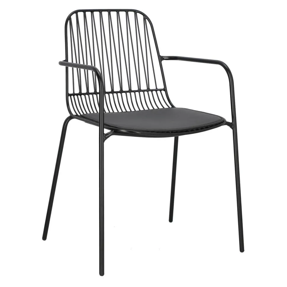 Krzesło Willy Arm Black z poduszką PU